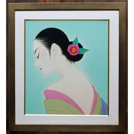鶴田一郎「椿日和」ジークレー版画